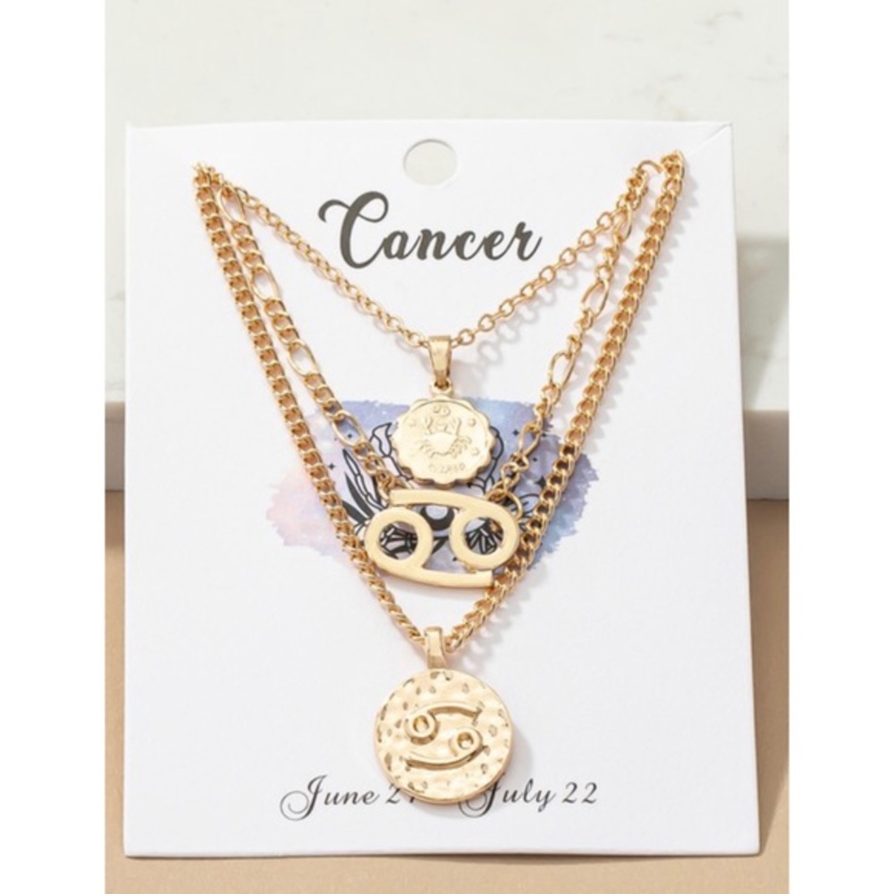 Cancer zodiac layered necklace